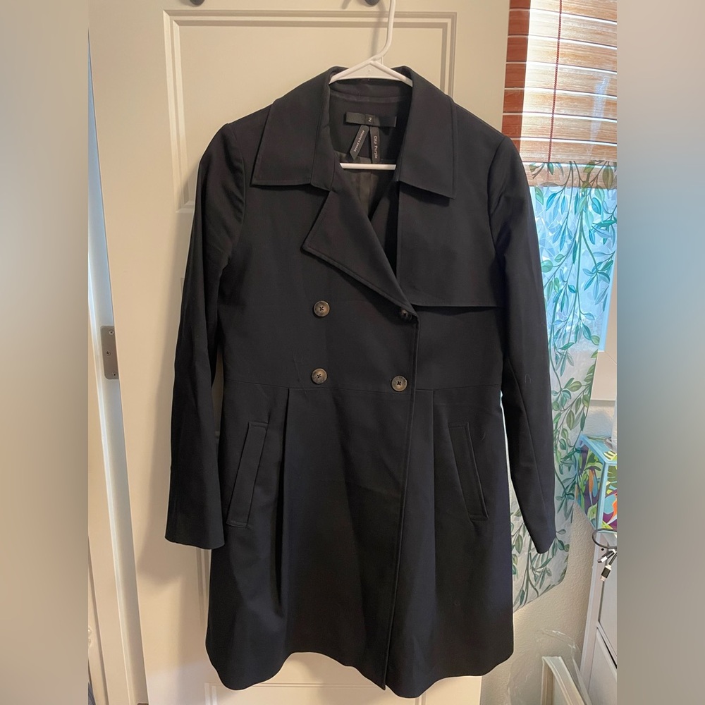 Bread and Butter Women's Black Double-Breasted Wind Coat
